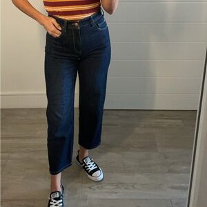 Pilcro for anathropogie Women's Dark Blue cropped Jeans